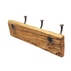 Wieszak z drewna tekowego 3 haki 38x10cm